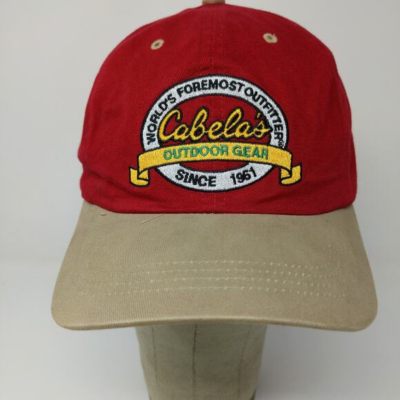 Paramount Headgear Cabela's Slideback Hat Embroidered Logo Red OSFA - Picture 3 of 11